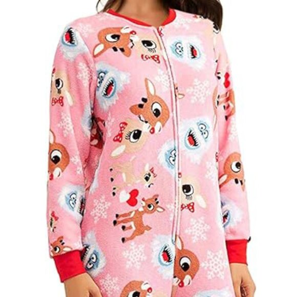 Rudolph The Red Nose Reindeer Union Suit with Silky Santa Hat, XS NWT - Picture 4 of 5